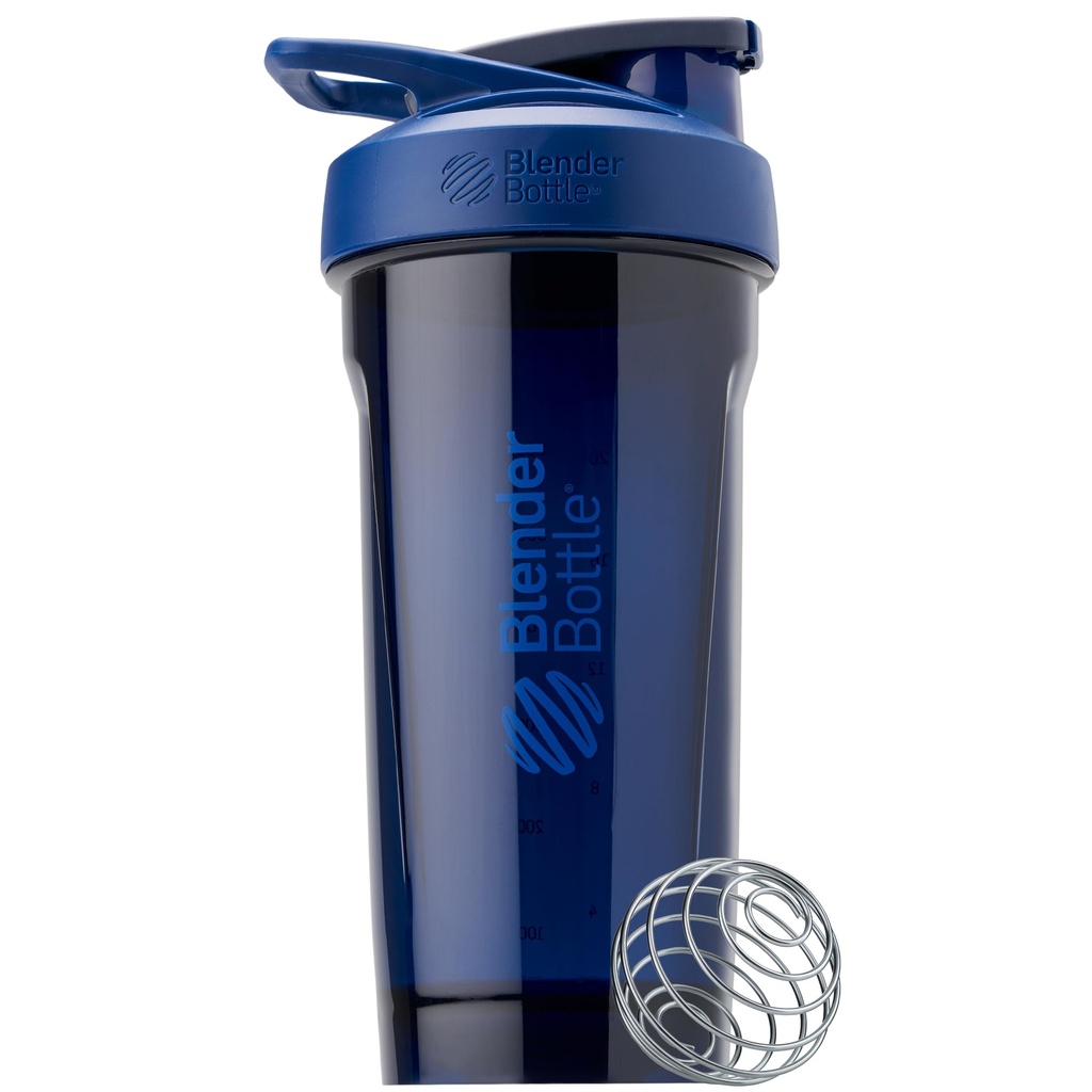 BlenderBottle Sport Shaker Garrafa com fio Whisk, 28-ounce, azul – Protein Shakes & Hydration para atletas e fitness entusiastas, fácil mistura, durável & leve, Lockable Lid