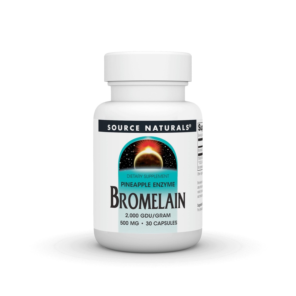 Fonte Naturals Abacaxi Enzima Bromelaína - 2.000 GDU / GRAM - 500mg - 30 Cápsulas