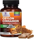 Ceilão orgânico Canela Suplemento 1800mg - Certified Organic Ceilão Canela Pó Pílulas - Energy & Heart Support for Women & Men, Engarrafado em EUA, Antioxidante, Sem glúten, Não-GMO - 60 Cápsulas