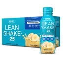 GNC Lean Shake 25 Protein Shake, Clinicamente comprovada gestão de peso, substituição de refeições, 25g de proteína com zero adicionado de açúcar, pronto para beber, Creme de banana, pacote de 12