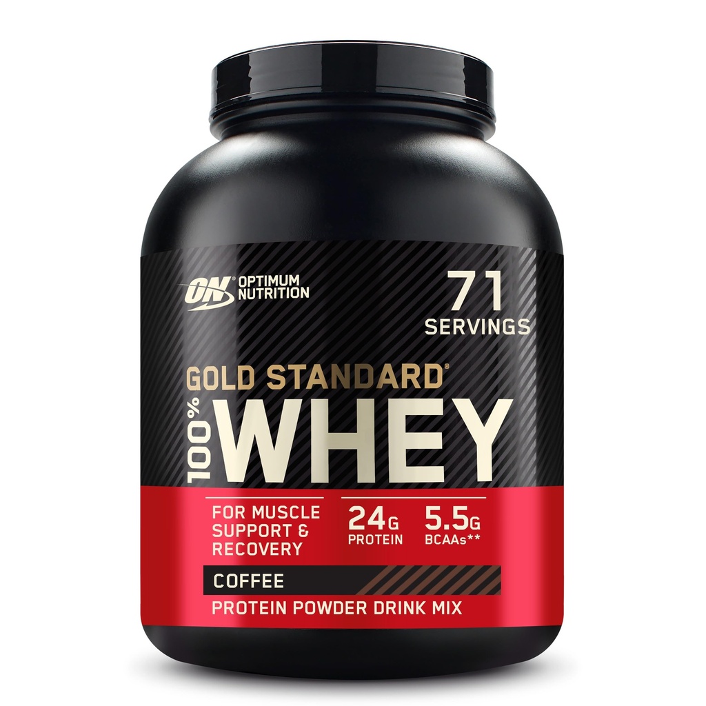Optimum Nutrition Gold Standard 100% Whey Protein Powder, Café, 5 libras (Packaging May Vary)