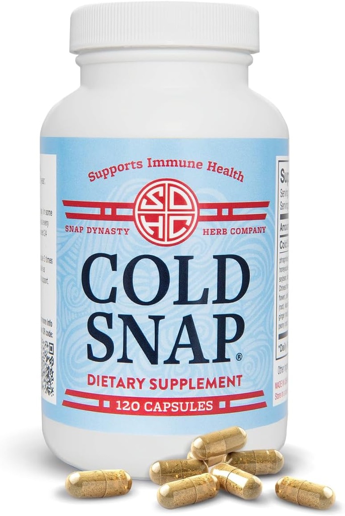Snap Dynasty Cold Snap - 120ct Cápsulas, Pacote de 1 - Baseada em Planta Suporte Integral Imune Saúde para Todas as Idades, Suplementos Rápidos para Cold e Flu Suporte, Sem Contraindicações