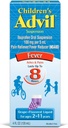 Suspensão Advil Infantil Ibuprofen 100mg Fast Pain Reliever e Redutor de Febre Dura até 8 horas Sabor de uva líquido para idades de 2 a 11 anos - 3 pacote de 4 garrafas FL Oz