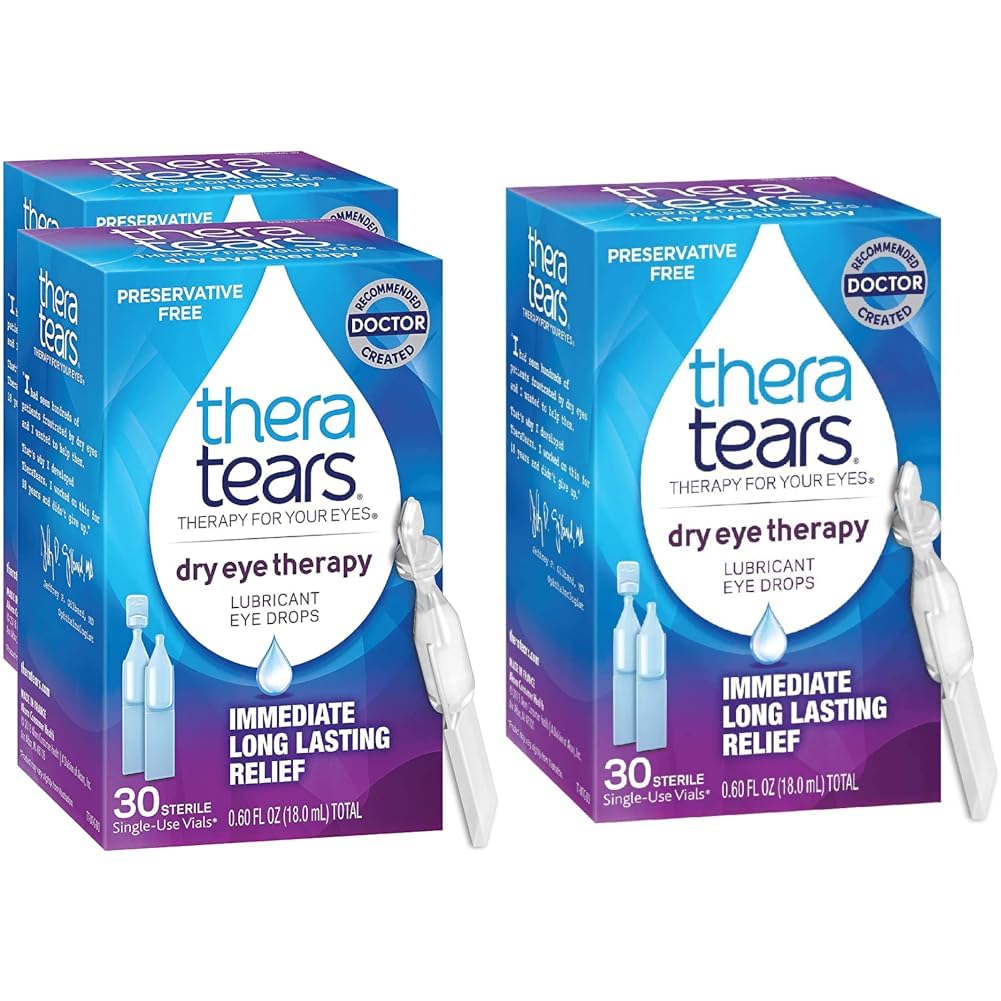 TheraTears Dry Eye Therapy Eye Drops Preservative Free 30 Frascos 2 Pack Dry Eye Therapy Lubrificating Eye Drops Preservative Free 30 Single-Use Vials
