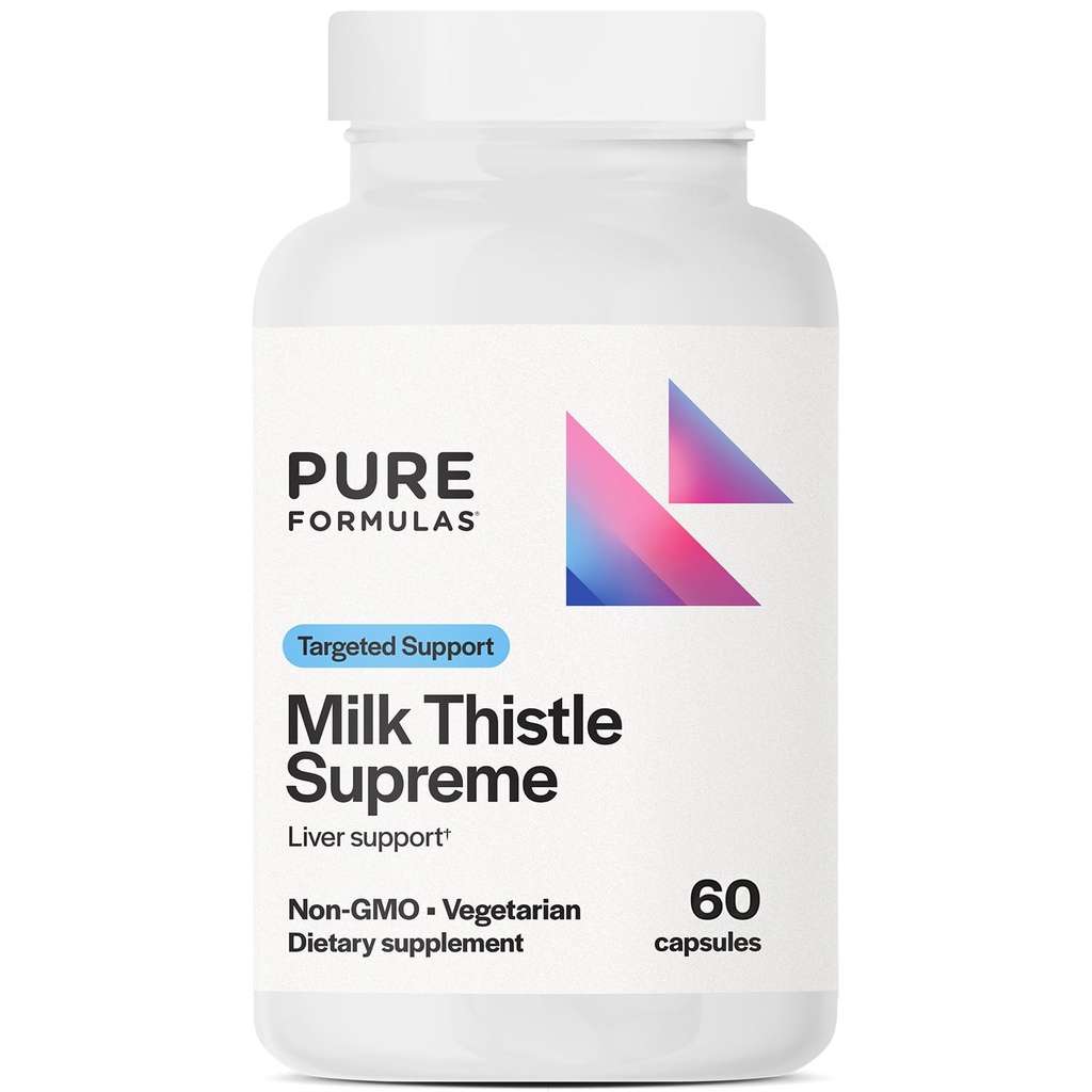 PureFormulas Milk Thistle Supreme 250 mg – Saúde do Fígado e Apoio Antioxidante – Cápsulas Vegetarianas Não-GMO – 60 Contagem