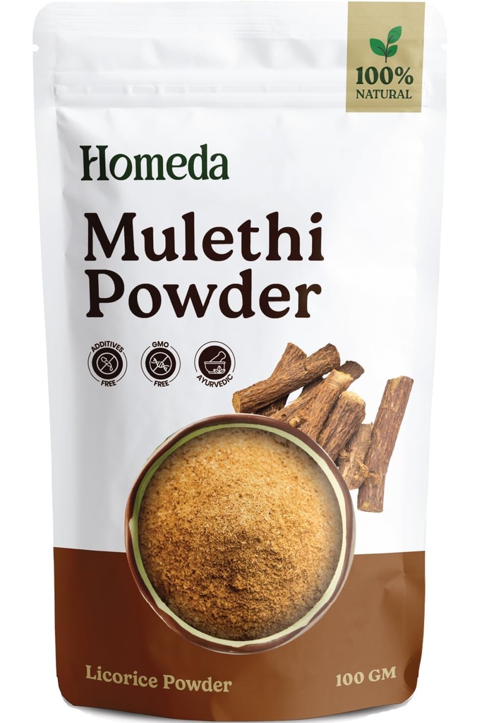 Pó de raiz de alcaçuz orgânico (3,5 oz - 100g), Mulethi Pó Orgânico para Face, Puro Extrato de raiz de alcaçuz para Pele, Regaliz Raiz Organico Liquorice Seco Raízes Herb, Extracto De Regalis 0,2 lb