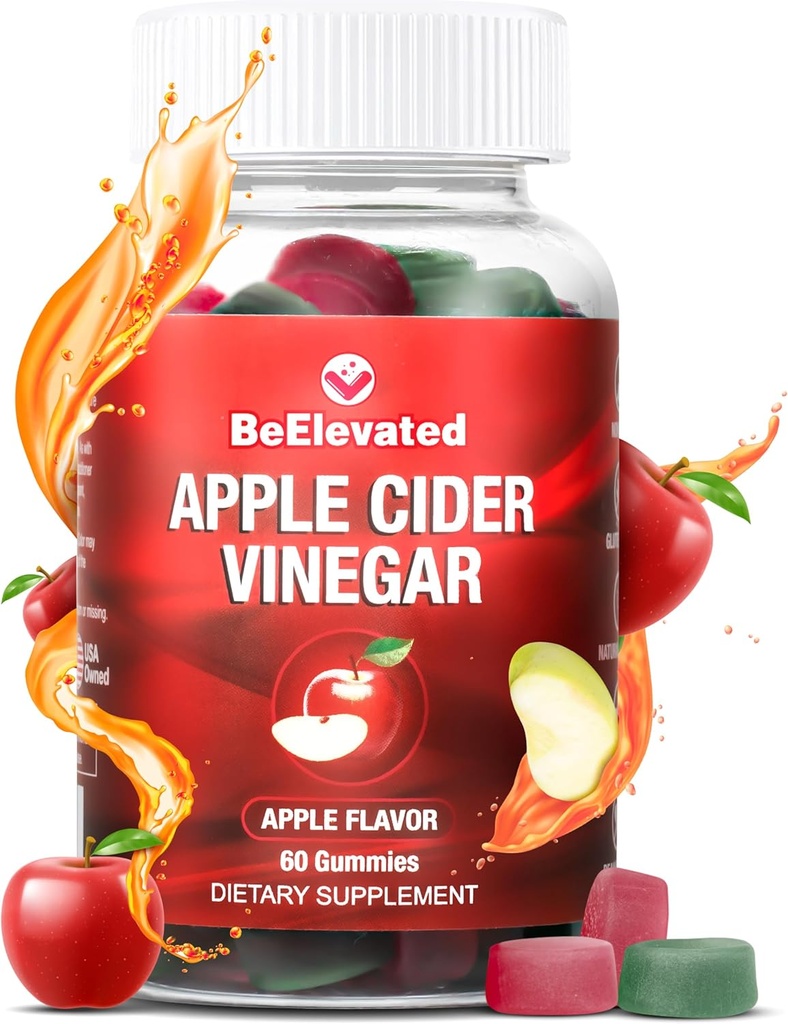 Apple Cider Vinagre Gummy □ Perda de peso Suplementos de gengibre para mulheres e homens ~ 500mg ACV Gummies para queimador de gordura do ventre