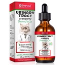Tratamento de Infecção Urinária para Gatos, Natural Trato Urinária de Gatos Drops - Suporta Bexiga, Pedra do Rim, ITU Cão, Suplemento de Suporte de Bexiga Renal Cranberry, sabor de frango - 60 ml / 2.02oz