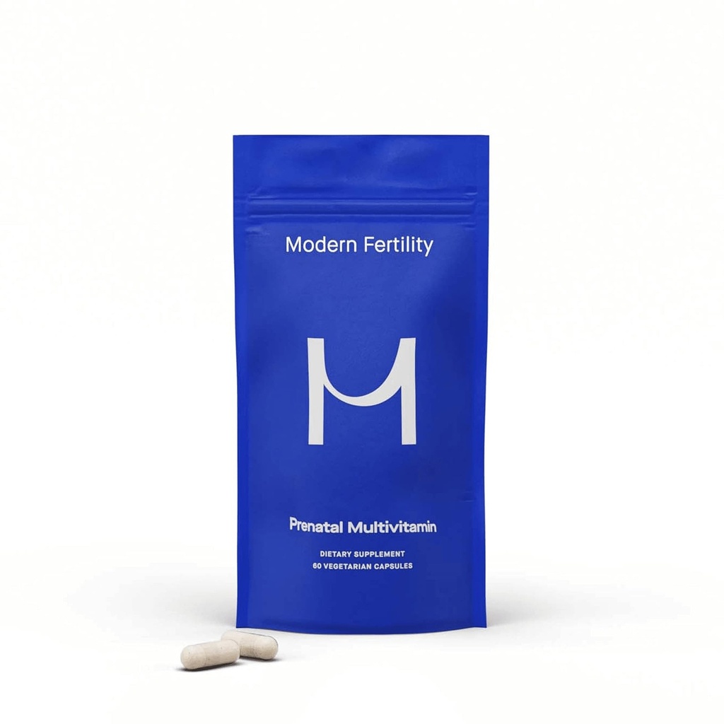 Multivitamínico pré-natal moderno de fertilidade desenvolvido com OB-GYNs, contém 12 nutrientes essenciais para suporte antes, durante e após a gravidez, 30 dias de fornecimento (60 cápsulas)