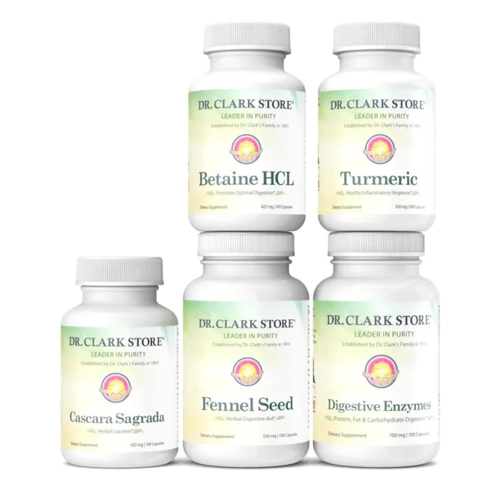 Dr. Clark Ajuda Digestiva - Suplemento Digestivo Dietário Colon Cleanse - Balances Organismos intestinais e - Promove Absorção Nutriente - 17 Dias Cleanse