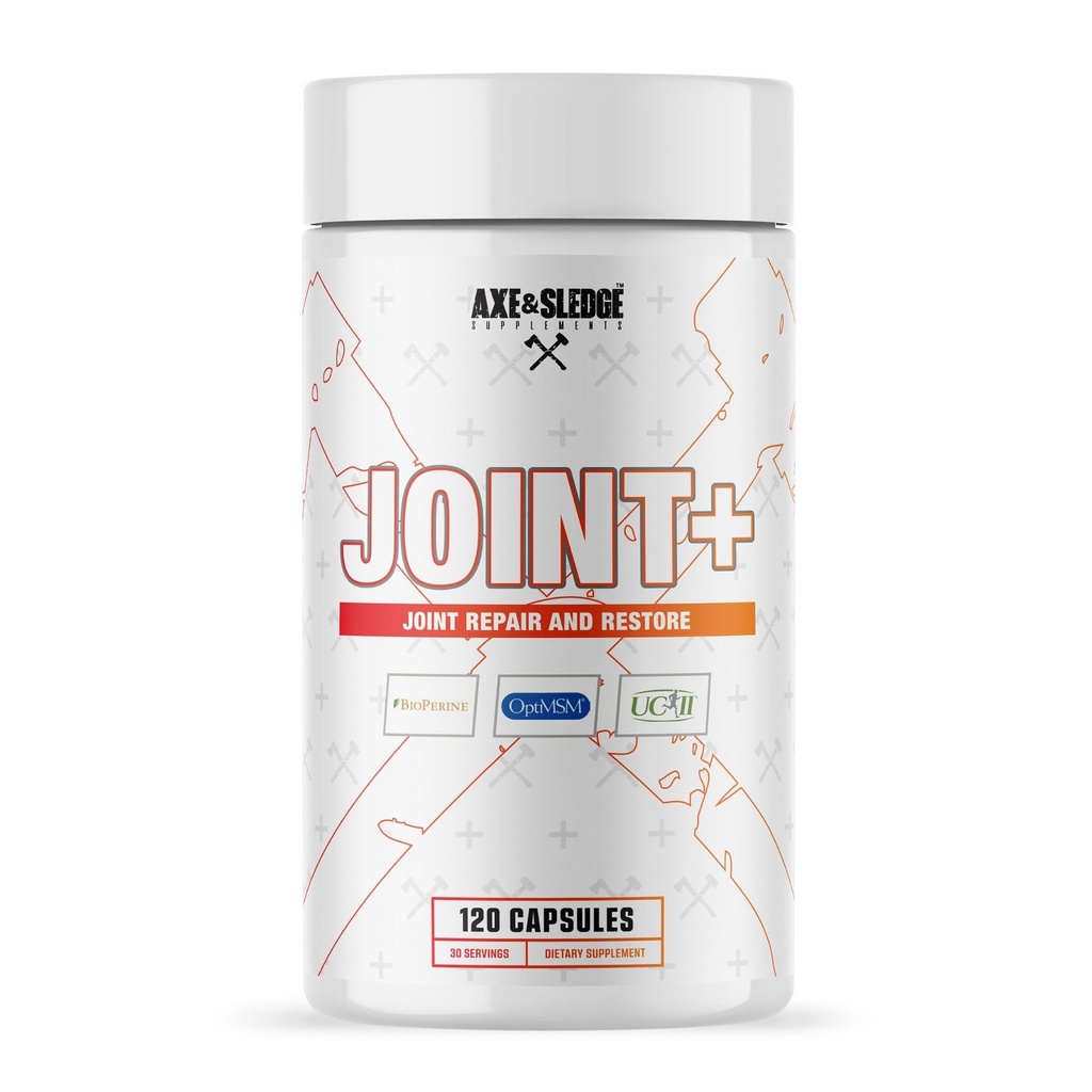 Axe & Sledge Joint+ Suplemento de Apoio à Saúde Conjunta com Colágeno UC-II, Glucosamina, HSH, Bioperina 1g Glucosamina, 500mg OptiMSM, 40mg UC-II Colágeno .