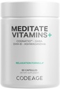 Codeage Medite Vitaminas+ Suplemento - CognatiQ, DHH-B, GABA, Ashwagandha, cogumelos orgânicos, mirtilos - BDNF pílulas cerebrais e neuroproteína - Vegan, Não-GMO, Gluten-Free - 60 Cápsulas