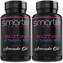 (2 Pack) Biotin mais inteligente 5000mcg em óleo de abacate, Vitamina B7, Não-GMO, 90 Mini líquidos Softgels, Não Soy