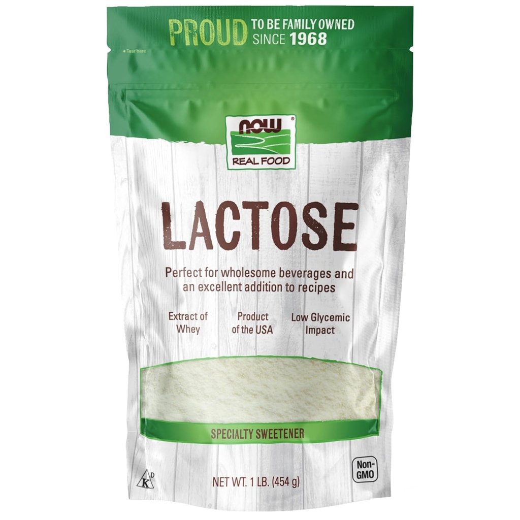 Now Foods, Lactose, Encoraja Bactérias de Gut Beneficiárias, Produto dos EUA, 1-Loubra (Packaging May Vary)