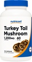 Nutricost Turkey Tail Mushroom Cápsulas 1200mg, 60 Servings (120 Cápsulas) - Gluten Free, Non-GMO, and Vegetarian Friendly