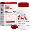 Ártico Ruby Oil 1000mg – Omega 3 Suplemento para mulheres e homens com EPA, DHA e Astaxantina 2mg - Fish & Krill Oil Alternative – 60 Softgels (1 pacote)