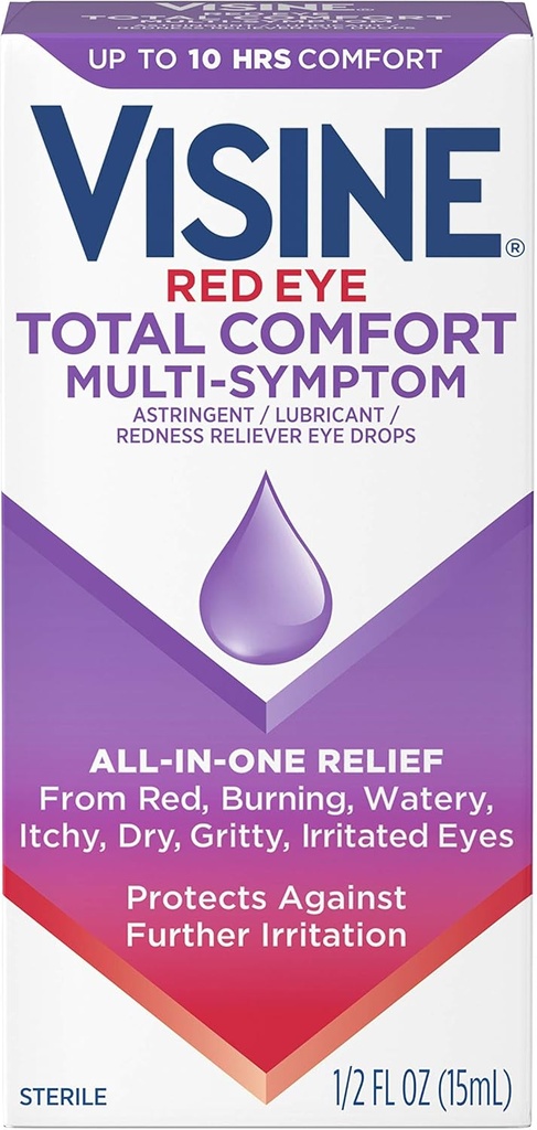 Visine Multi-Symptom Eye Drops - Adstringente, Lubricante e Vermelho Reliever para Irritado, Seco, Olhos Vermelhos - 0.5 fl. oz