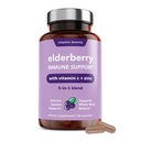 Cápsulas de Vitamina Bounty Elderberry Organic Elderberry para Adultos - Suplemento de Vitamina C e Zinco, & Echinacea, Suporte do Sistema Imune, Advanced 5-in-1 Mistura, Não-GMO - 60 Cápsulas