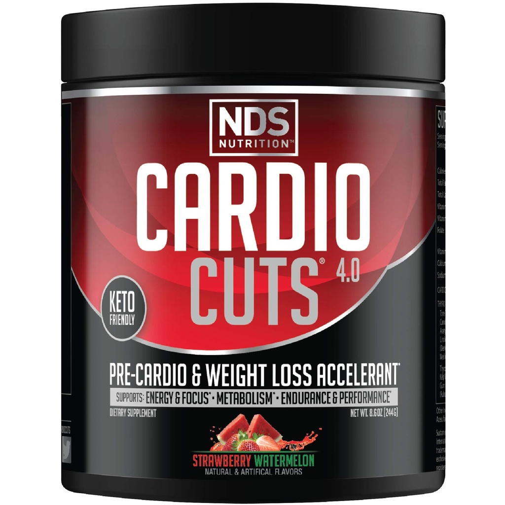 NDS Nutrition 4.0 Pre Treino Suplemento - Perda de Peso Avançada e Fórmula de Pré Cardio com L-Carnitina, CLA, MCTs, L-Glutamina e Óleo de girassol - Melancia de Morango (40 Servões)