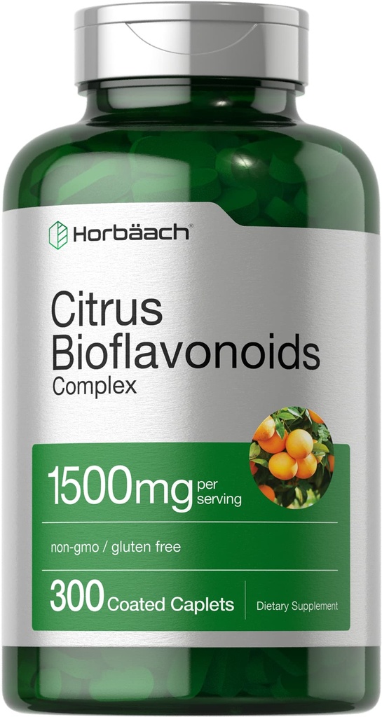 Horbäach Citrus Bioflavonoids Supplement . 1500mg .. 300 Caplets .