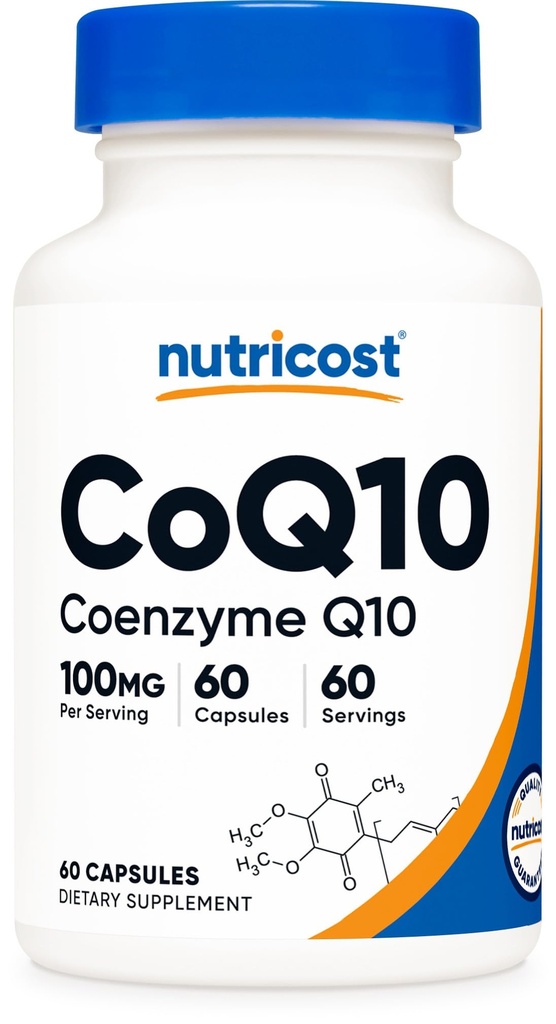 Nutricost CoQ10 100mg, 60 Cápsulas Vegetarianas, 60 Servos - Coenzima Q10