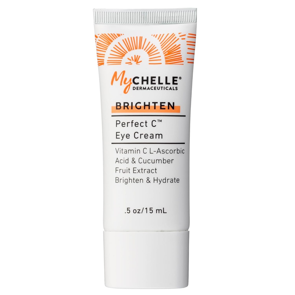 MyCHELLE Dermaceuticals Perfect C Eye Cream - Creme para Círculos Escuros e Puffiness com células-tronco de vitamina C e planta para reduzir sinais visíveis de envelhecimento, linhas finas e rugas, 0,51 Fl Oz (Pack of 1)