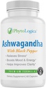 Cápsulas orgânicas Ashwagandha com pimenta preta, Suporta Hormonas, Não-GMO, Glúten-livre, Vegan, Natural, 60 Cápsulas