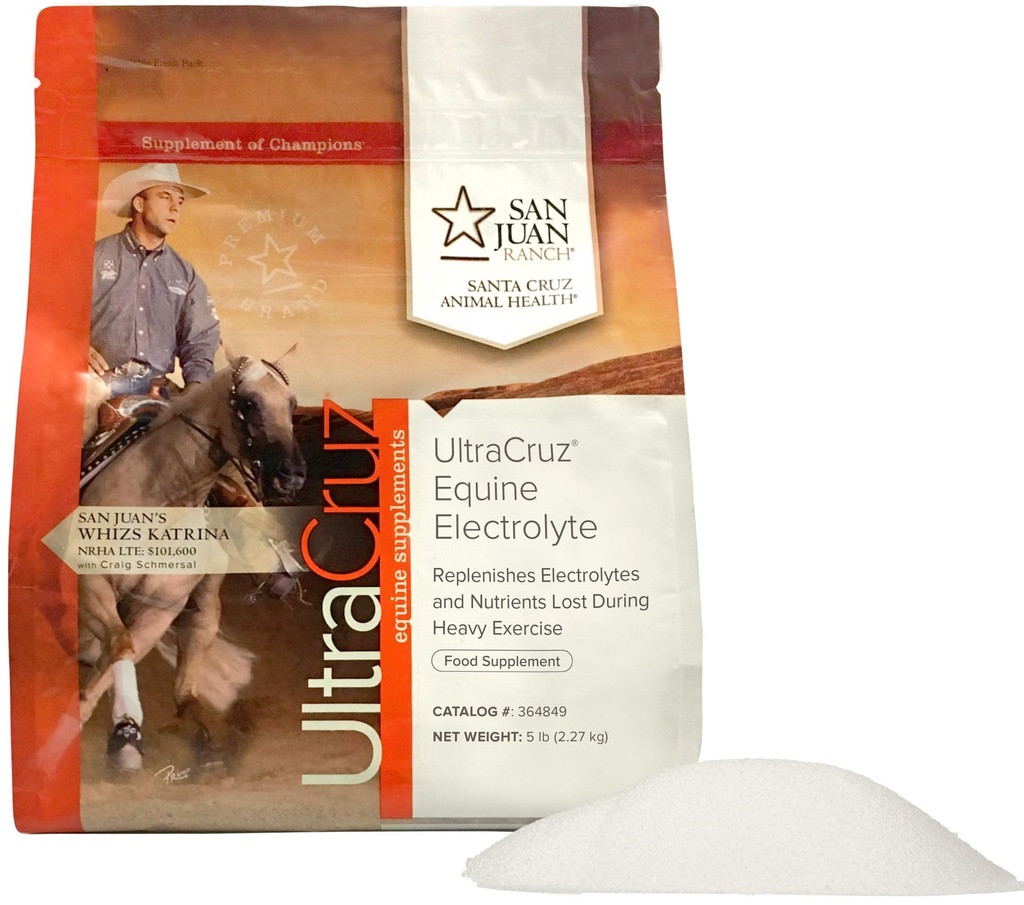 UltraCruz-364849 Suplemento de Eletrólito Equino para Cavalos, 5 lb, Pó (fornecimento de 40 dias)