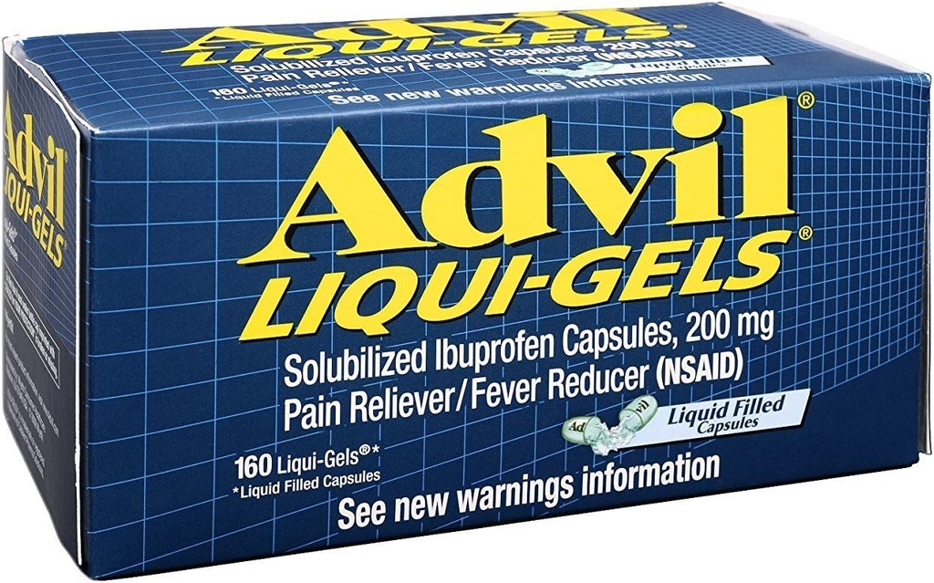 Advil Advil Advil Advanced Medicine For Pain, 160 Liqui Gels 200 mg (Pacote de 3)