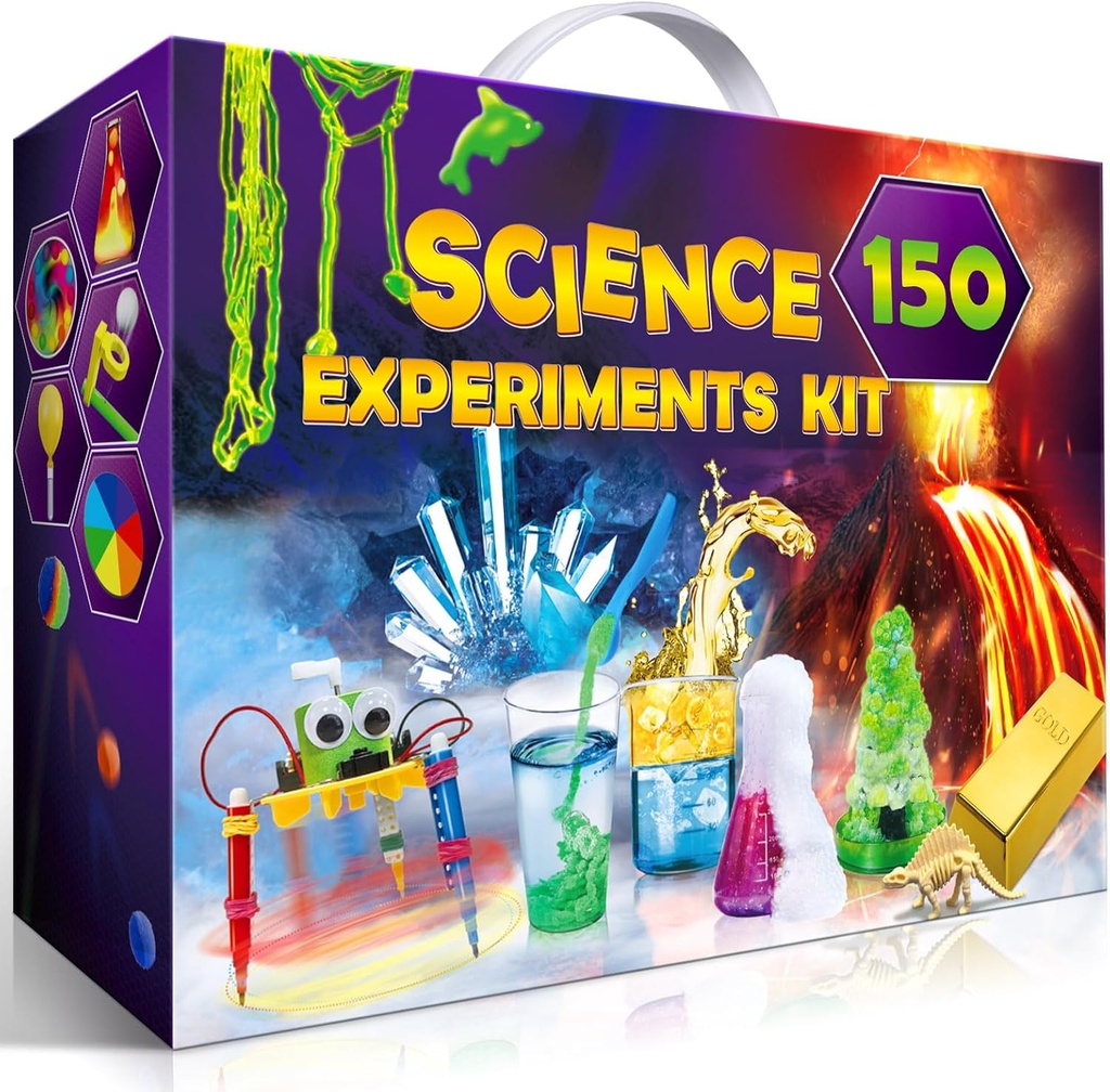 UNGLINGA 150 Experiments Kits de Ciência para Crianças, S.T.E.M Projeto Educacional Brinquedos para Meninos Meninas Presentes de Aniversário Ideias, Vulcão, Ferramentas de Laboratório de Química