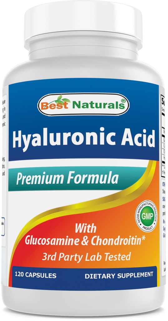 Melhores naturais Ácido hialurônico 100 mg 120 cápsulas - Suporte Articulações saudáveis e pele jovem (859375002702)
