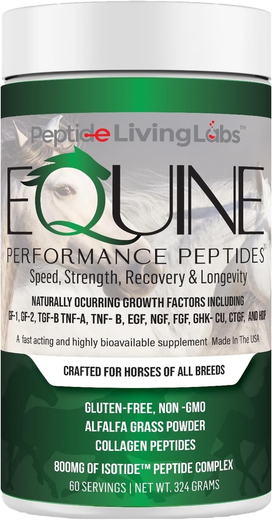 Peptídios de Equine Performance Cavalo Peptídeo, Suplemento Orgânico Cavalo, Joint Hoof & Apoio Músculo, Ganho de Peso para Cavalos, 60 Servings