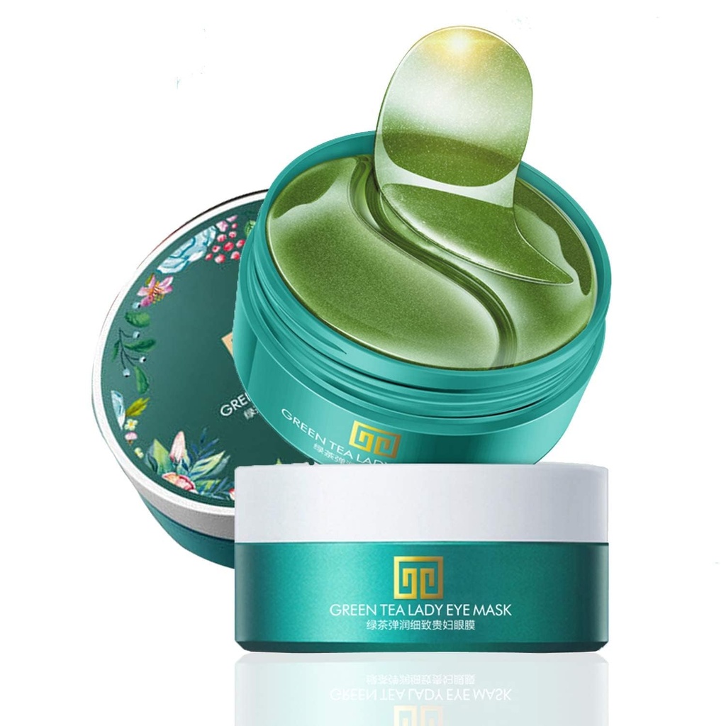 Sob máscara de olho, máscara de olho de colágeno 60 pcs, extrato de chá verde sob remendos de olhos, máscara para olhos Puffy, Undereye Dark Circles Tratamentos, Sob almofadas de olhos, anti-ruga Gel Pads