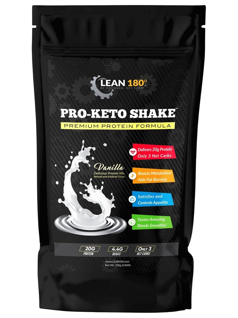 Pro Keto Shake - Melhor degustação baixo carboidrato baixo açúcar Clean Protein Shake para Keto e todas as dietas perda de peso (Vanilla)