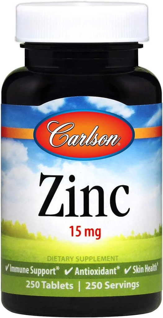 Carlson Labs Zinc, 15mg, 250 Comprimidos