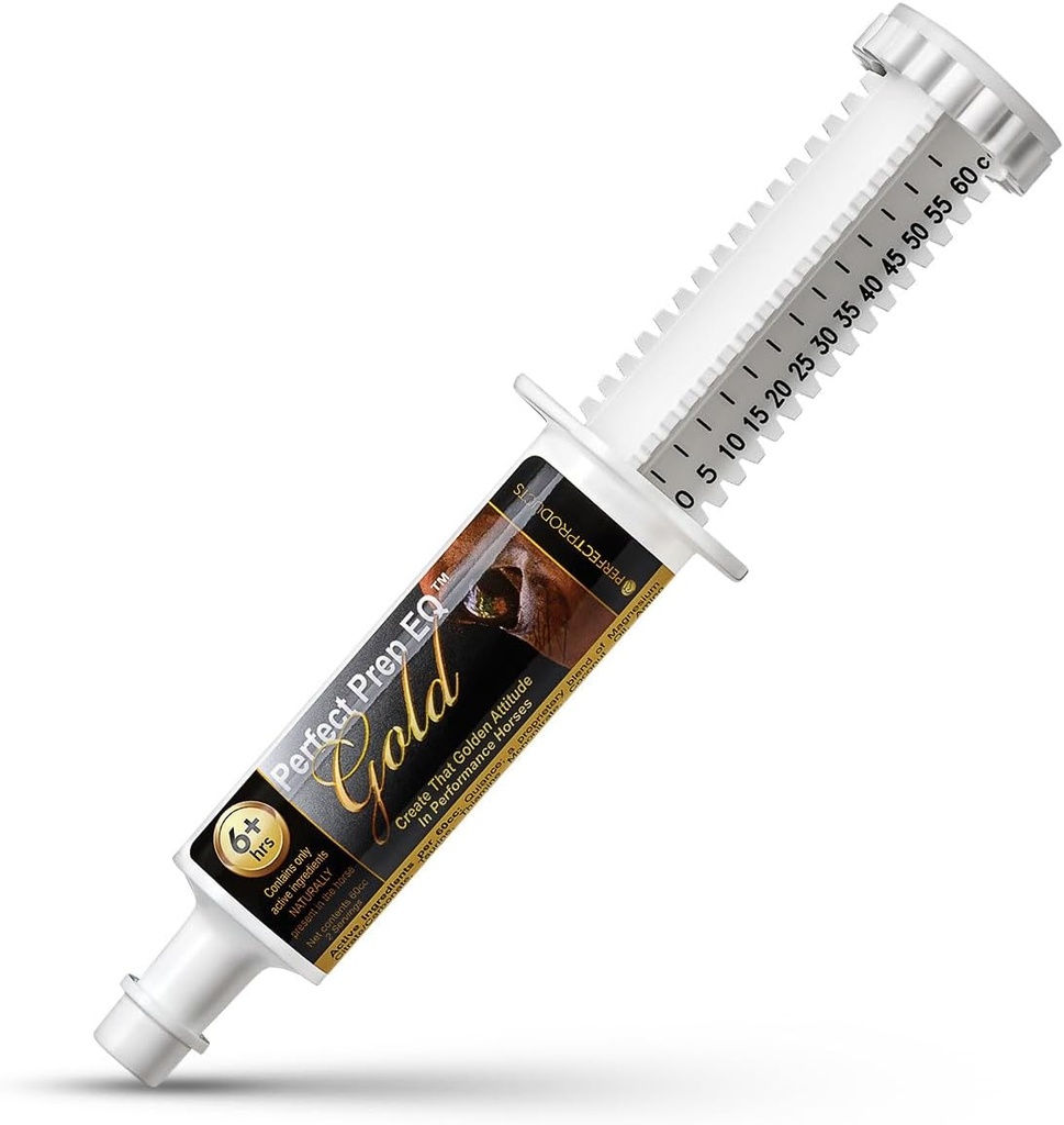 Perfeito Prep EQ Gold Equine calma Long-Acting Tudo Natural para Ansiedade Cavalo, Dura 18+ Horas, 60cc Colar