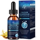 (2 Pack) 10 em 1 Magnésio cálcio Zinco Suplemento com vitamina C D3 K2, Glycinate Mag Vegan Liquid Drops Plus L-Theanina Boron Sea Moss Extract, Suporte imunológico, osso, sono & Cães perna, 1 Fl Oz