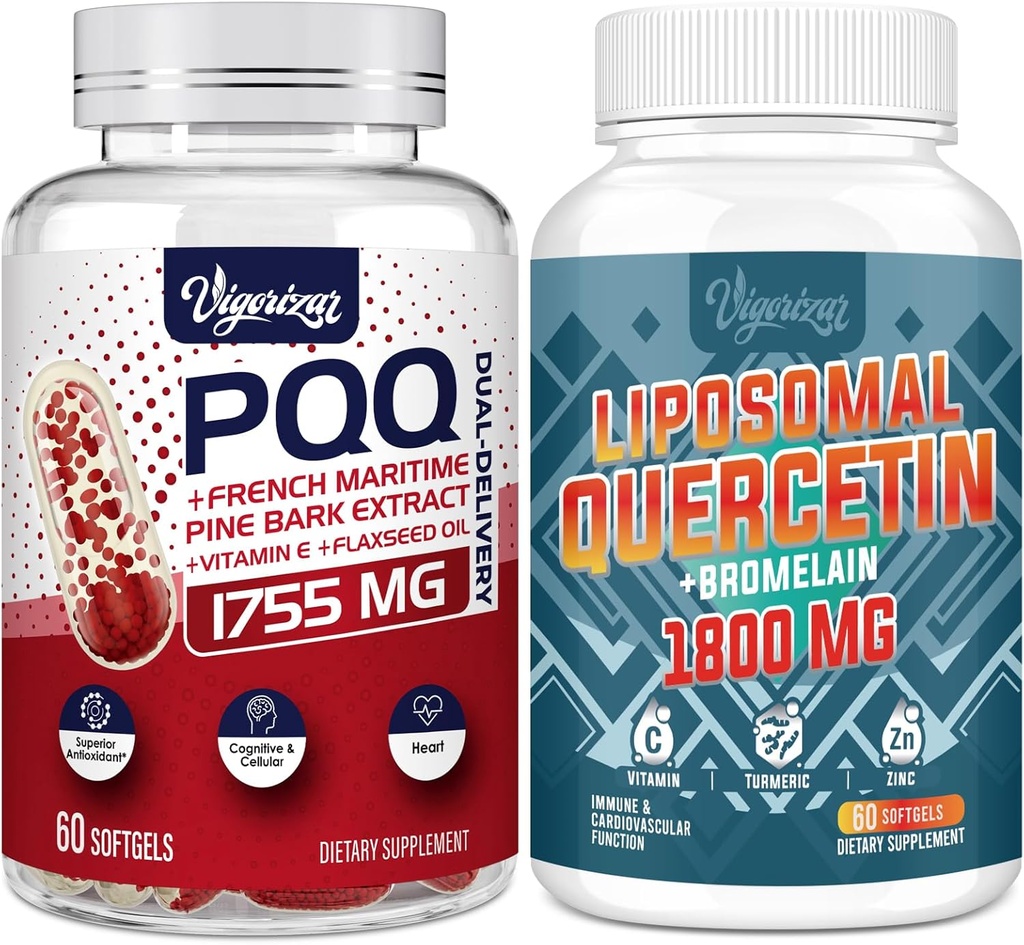 Birsppy Vigorizar Francês Maritime Pine Bark Extract com entrega dupla + 1600 MG Fitossoma de Quercetina Lipossômico