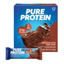 Barras de proteína pura, alta proteína, lanches nutritivos para apoiar a energia, baixo açúcar, sem glúten, Chocolate Deluxe, 1,76 oz., 12 Count(Pacote de 1) (Pacote pode variar)