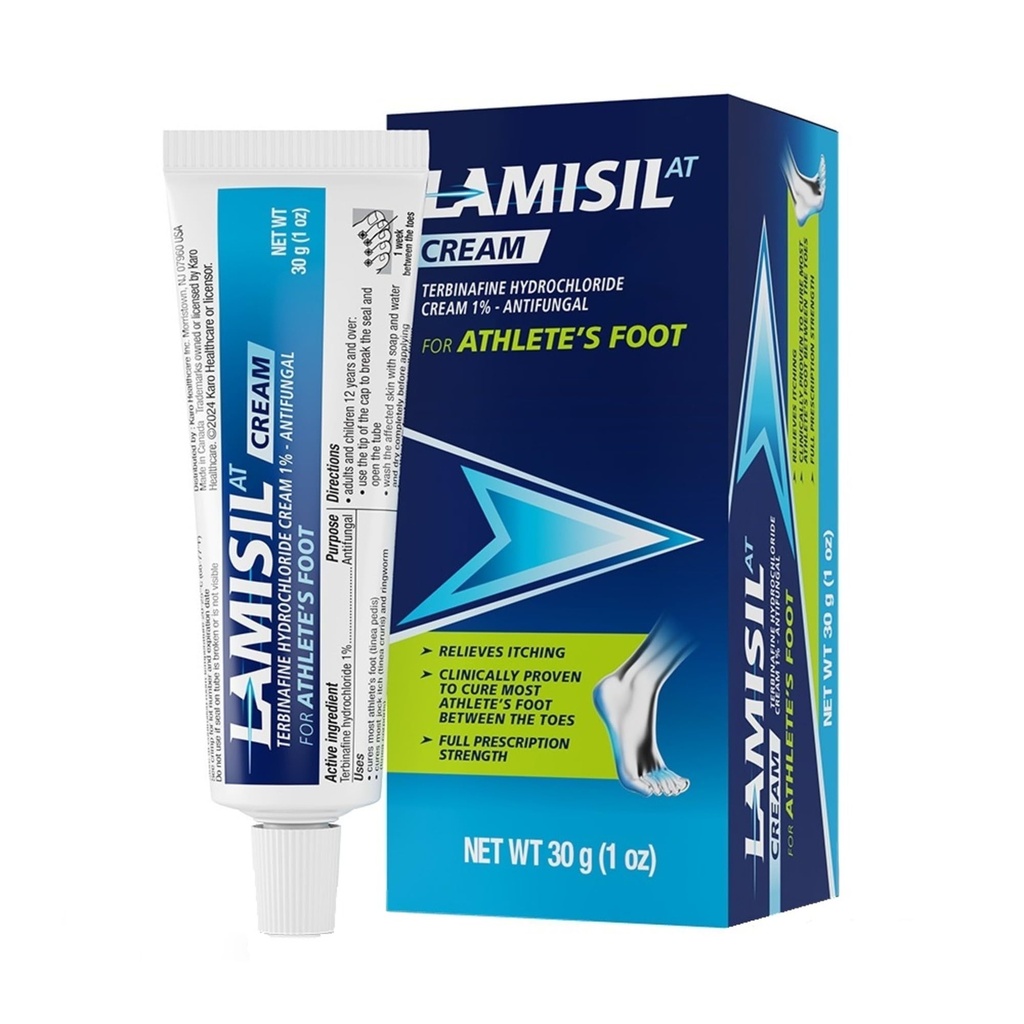 Tratamento do Pé de Atleta de Lamisil 1 Semana, Creme Antifúngico com Cloridrato de Terbinafina 1%, alívio rápido do sintoma & evita a recorrência, 1 oz (30 g)