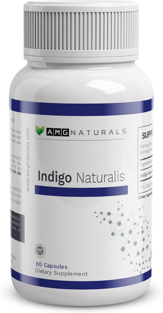 Indigo Naturalis - 60 Cápsulas de Puro Indigo Naturalis sem ligações, sem enchimentos, sem excipientes, sem conservantes - Herba inteira