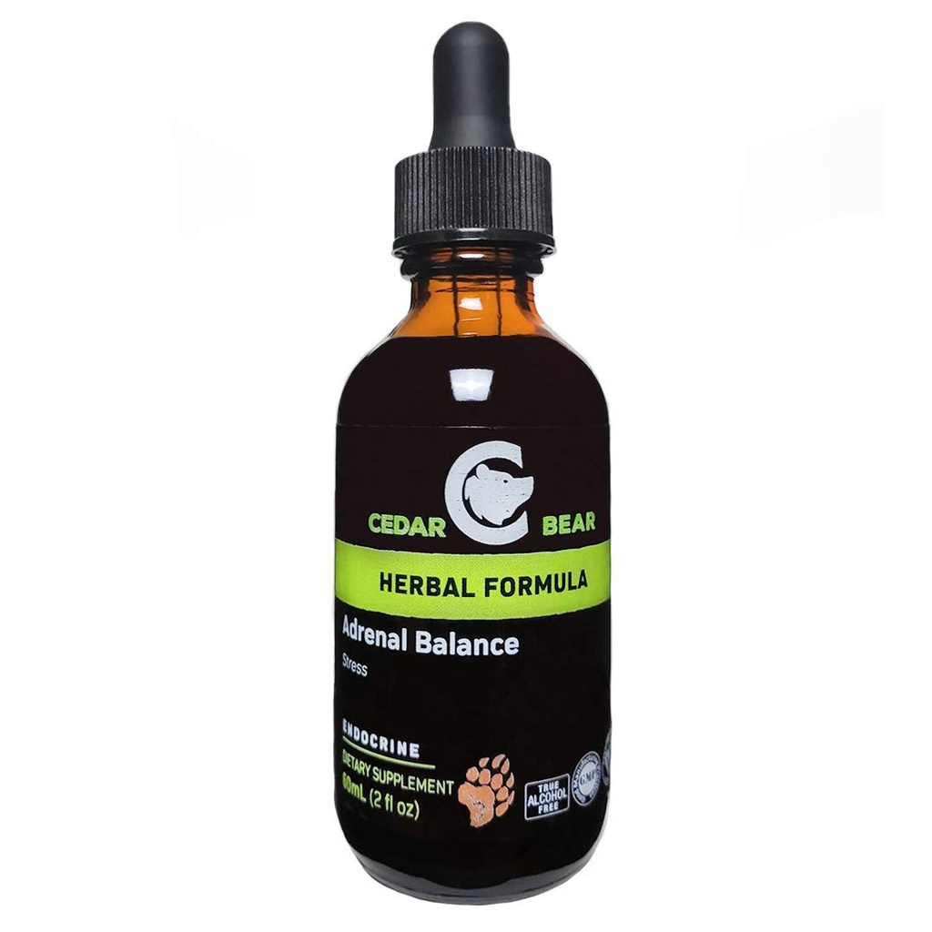 Cedar Bear Adrenal Balance - Suplemento de ervas líquidas com adaptogens que luta contra a fadiga, gerenciar o estresse e aumentar a energia 2 fl oz / 60 ml (1 unidade)