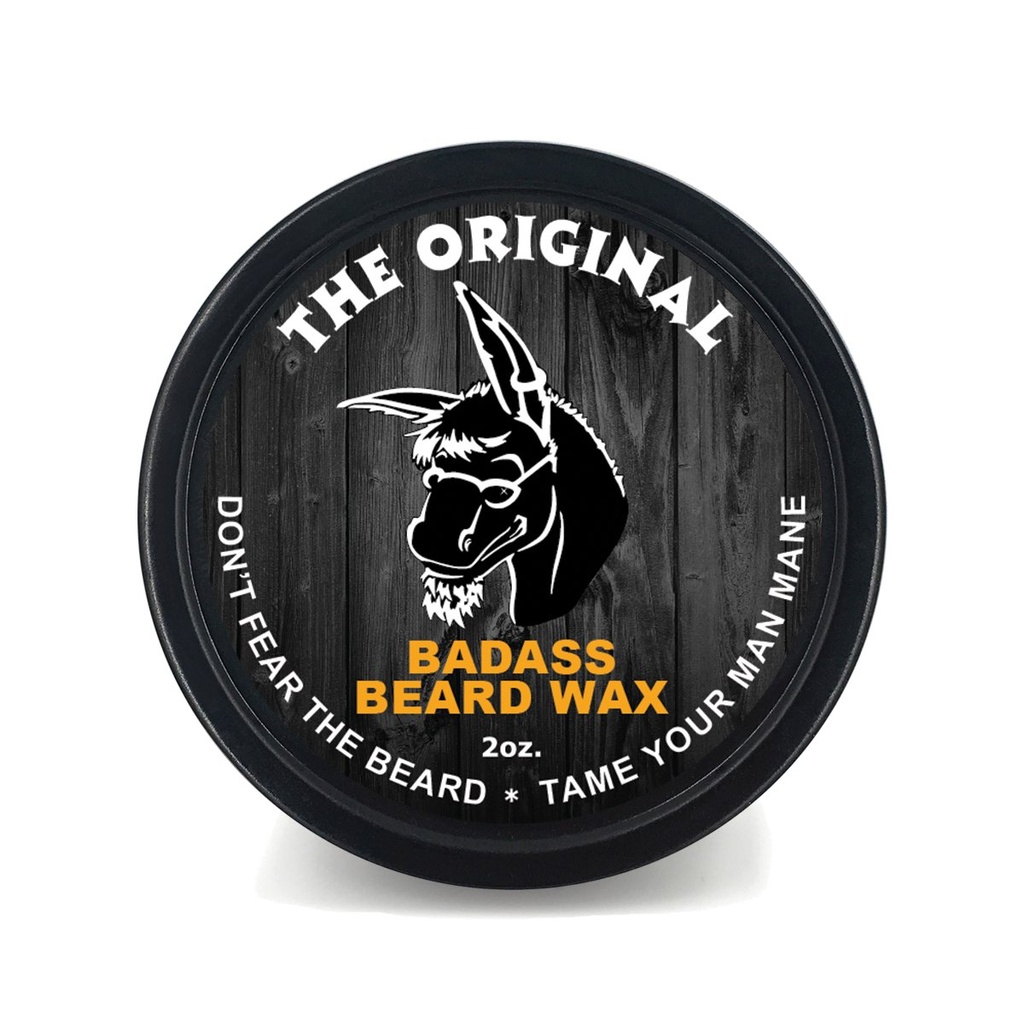 Badass Beard cuidado cera de barba para os homens - o original, 2 onças - suaviza o cabelo de barba, deixa seu olhar de barba e sentindo mais densa