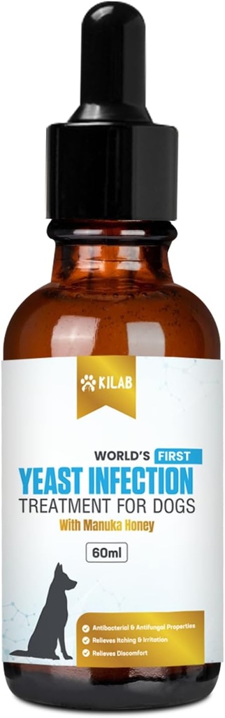 Tratamento de Infecção do Leveso Natural de Kilab para Cães. Suporta alívio saudável da coceira, alívio da inflamação, alívio da alergia e mais. Tratamento da infecção do Leveso de Dog. (60 ML)