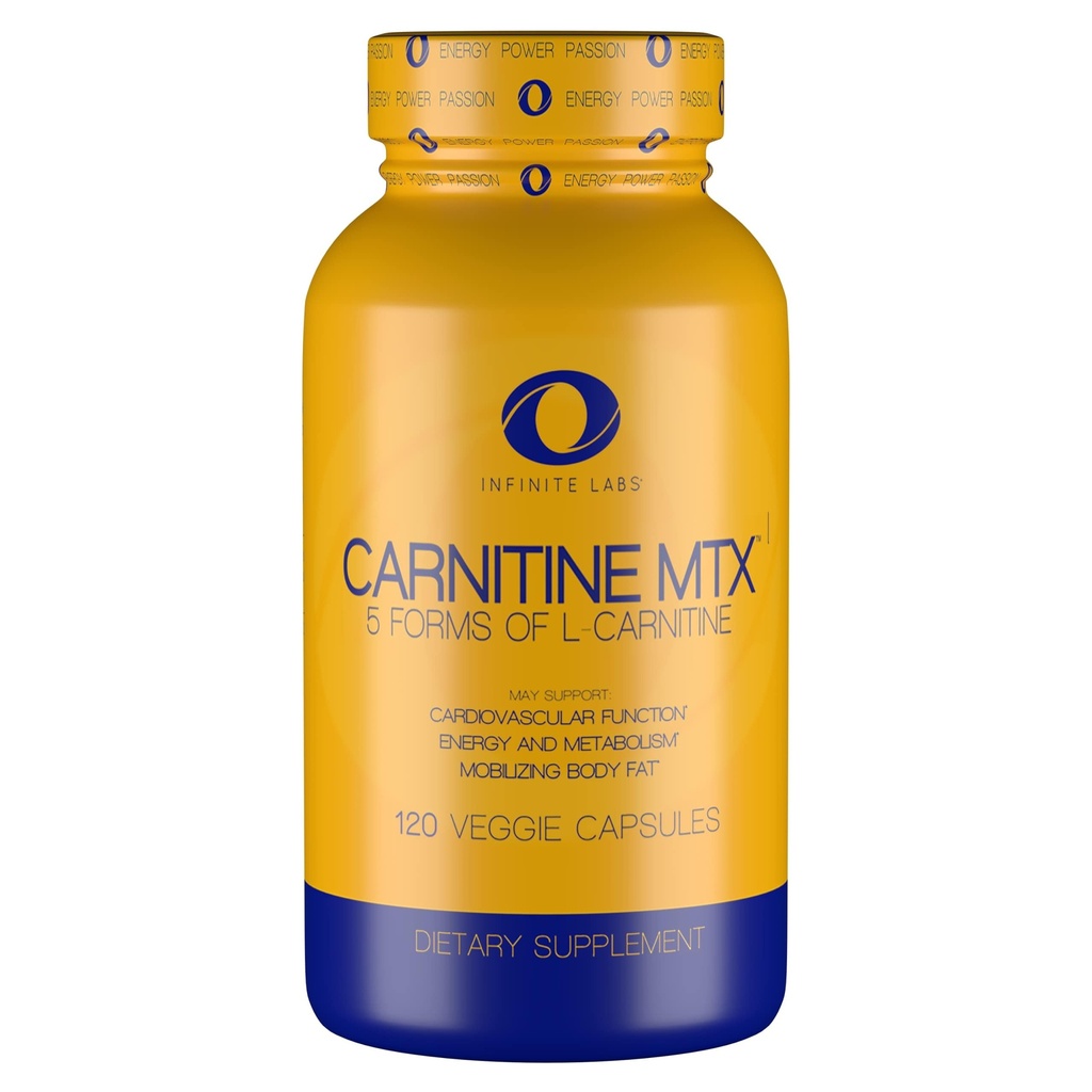 Laboratórios Infinitos L Carnitina 1000mg MTX - Mistura Aminoácido de Fumarato de Carnitina, L-Carnitina L-Tartarato, Acetil L-Carnitina, L-Carnitina HCL, L-Carnitina Base 120 Cápsulas Veggie.