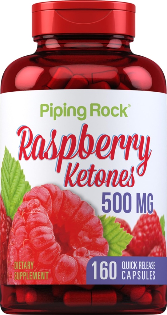 Piping Rock framboesa cetonas 500mg   . 160 Cápsulas .