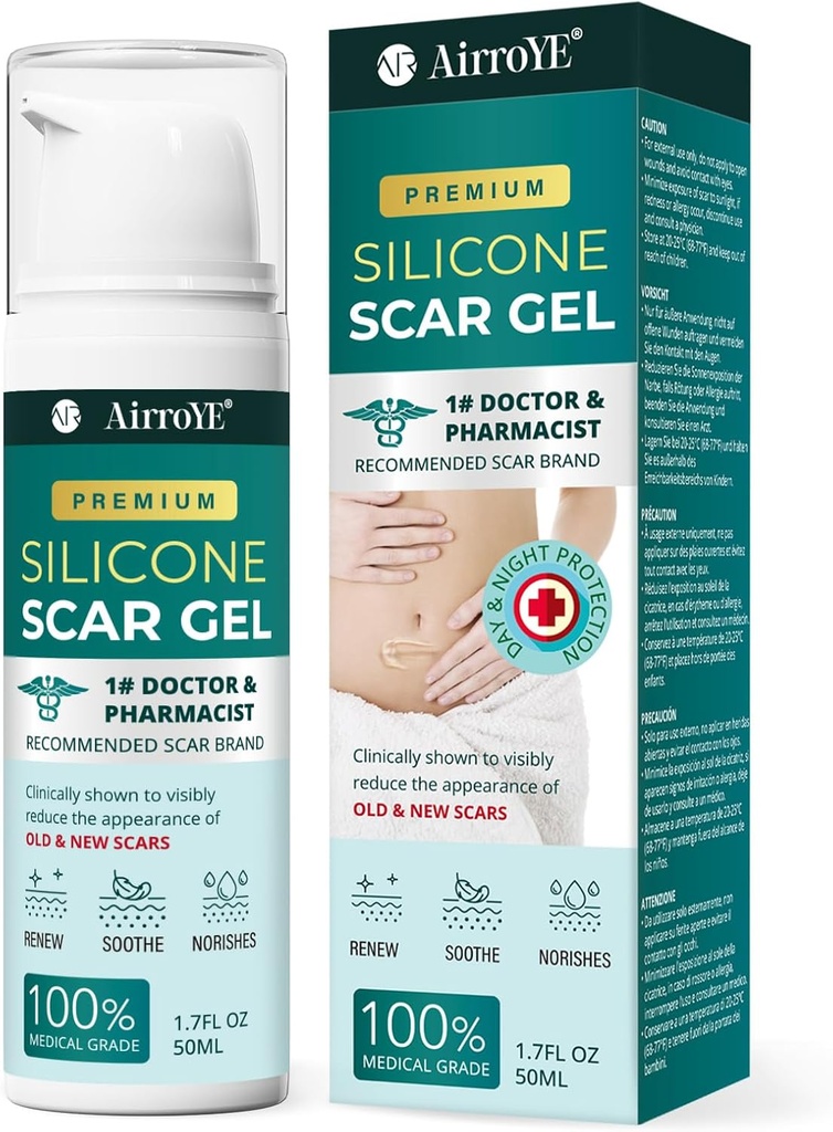 Gel de cicatriz de silicone para Stretch Mark: 100% Silicone Scar Cream - Remover novas cicatrizes de pele velha 50g