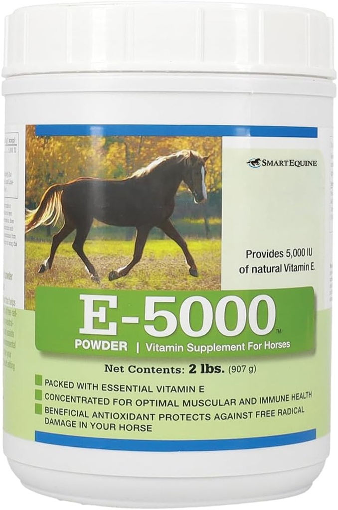 E5000 em pó, vitamina E para cavalos, suporte antioxidante com suplemento de vitamina E para cavalos, concentrado para Músculo e Bem-Estar Optimal