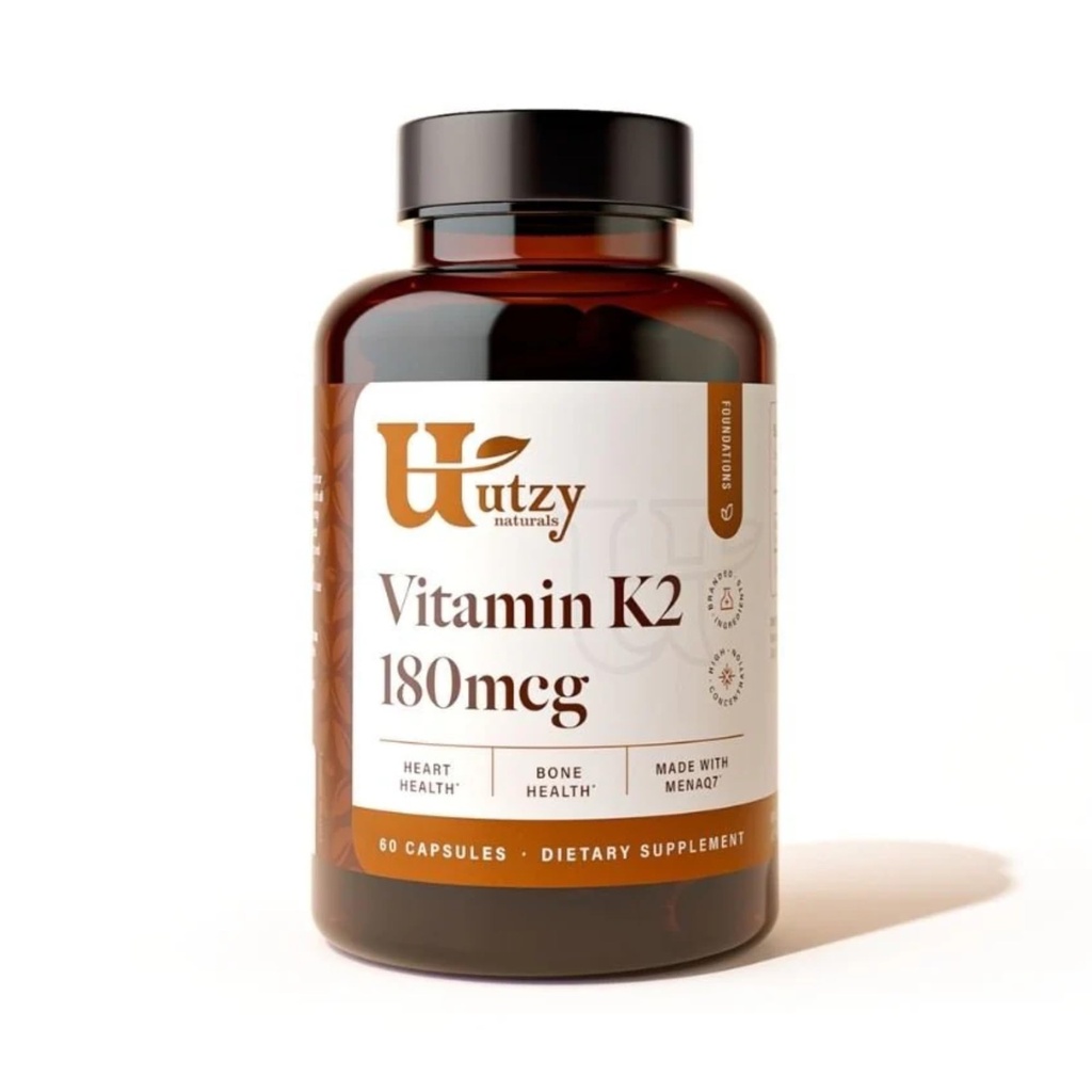 Utzy Naturals Vitamina K2 180 mcg de MenaQ7® Forma de K2 . .Made in USA .