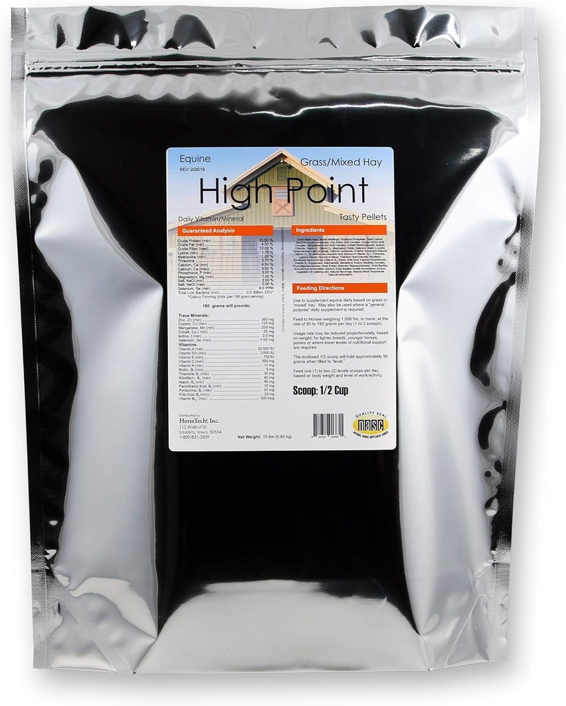 Peletes de alto ponto HorseTech Vitamina Mineral diária (15 lbs.)